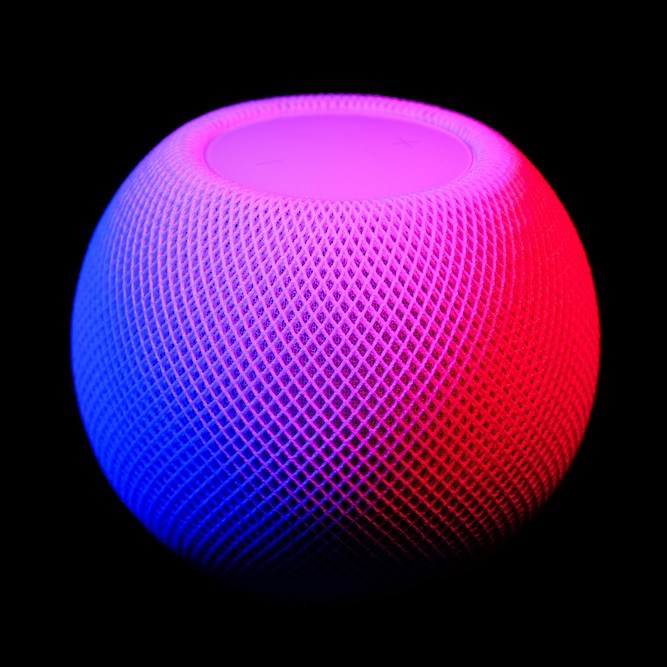 HomePod mini smart speaker by Apple.