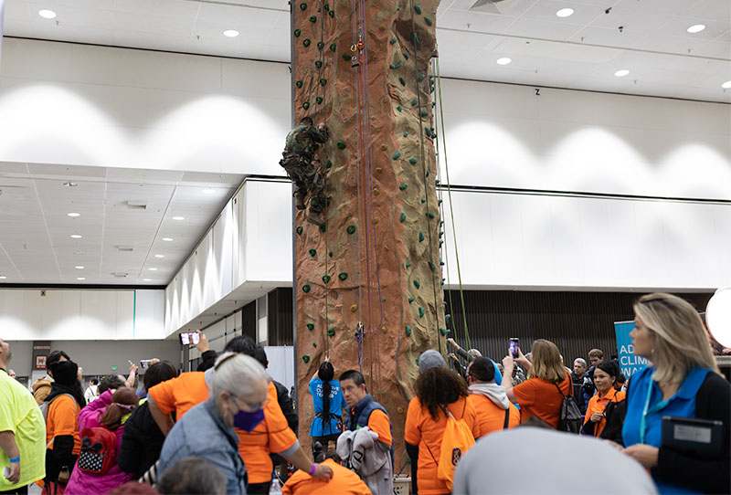 Climbing wall at Abilities Expo